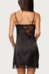 Edikted Asymmetric Lacey Satin Effect Mini Dress