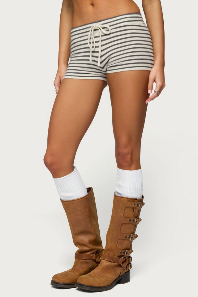 Edikted Lillian Striped Knit Shorts #2