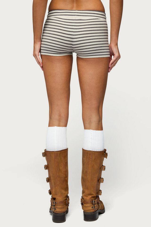 Edikted Lillian Striped Knit Shorts #3