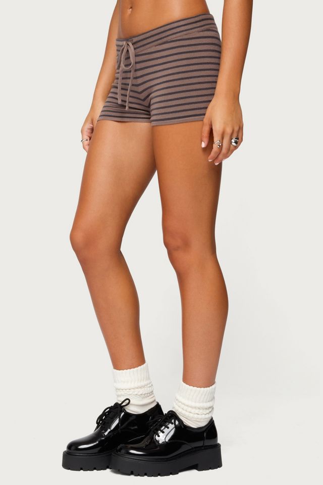Edikted Lillian Striped Knit Shorts #2