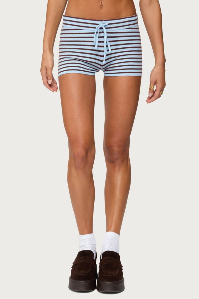 Edikted Lillian Striped Knit Shorts #1