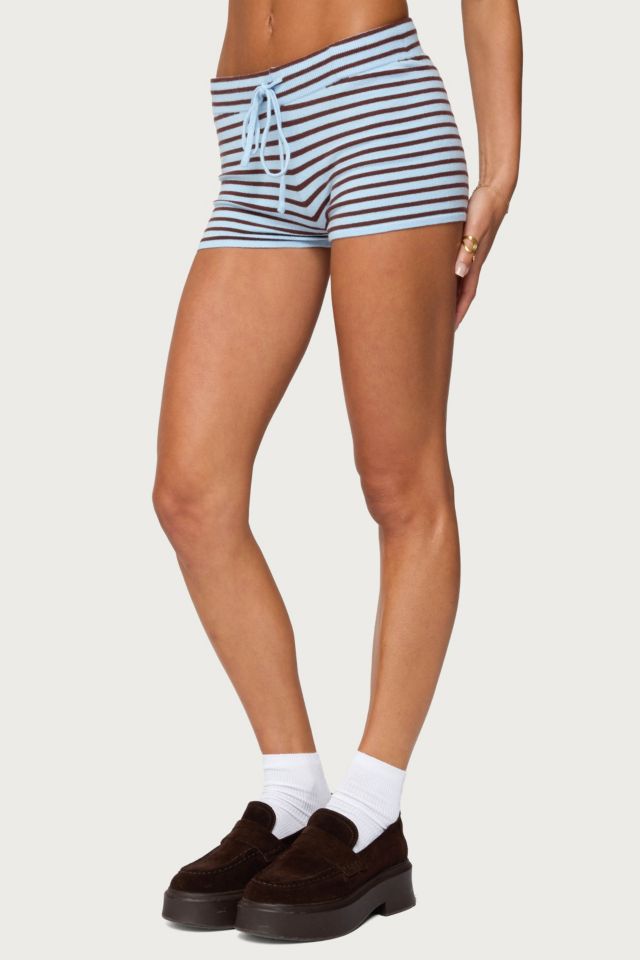 Edikted Lillian Striped Knit Shorts #2