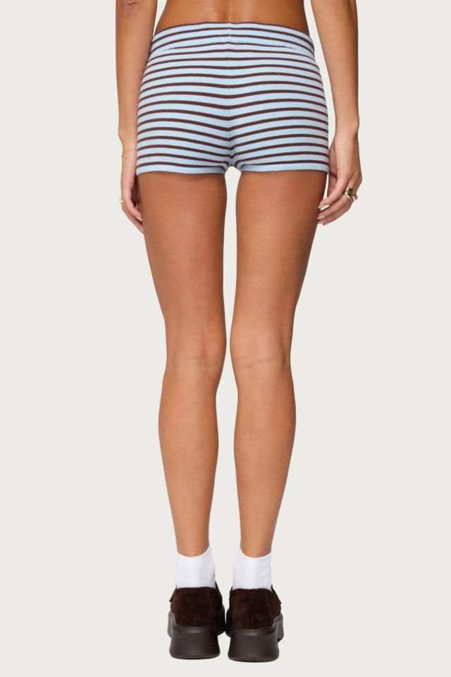 Edikted Lillian Striped Knit Shorts #3