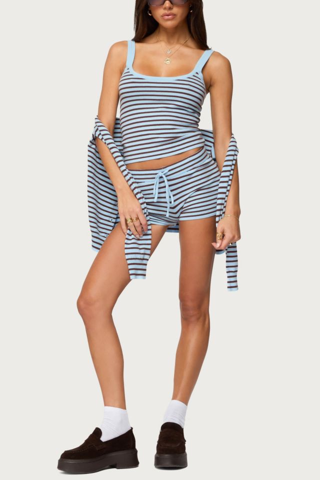 Edikted Lillian Striped Knit Shorts #4