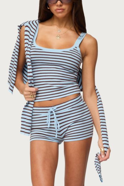Edikted Lillian Striped Knit Shorts