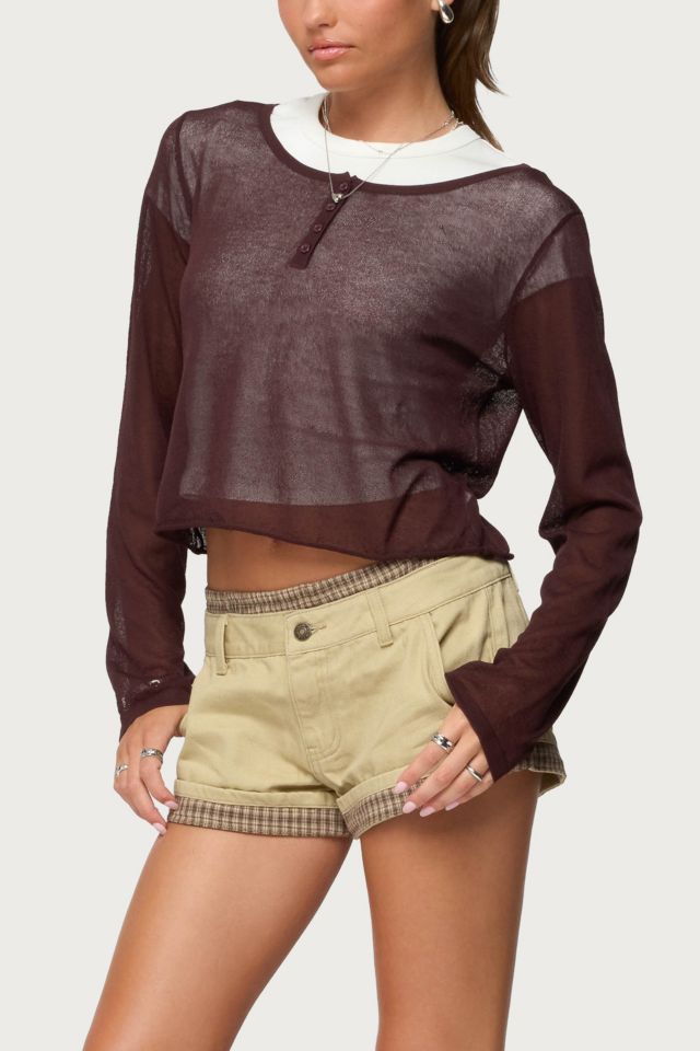 Edikted Peekaboo Plaid Boxer Shorts #2