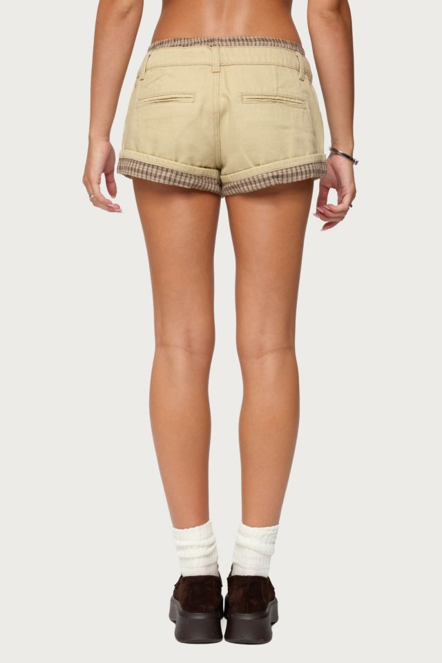 Edikted Peekaboo Plaid Boxer Shorts #4