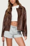 Edikted Ardella Oversized Faux Leather Jacket