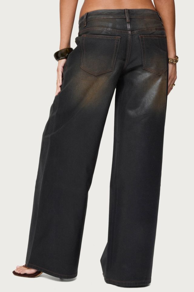 Edikted Oversized Mud Wash Low Rise Jeans #4