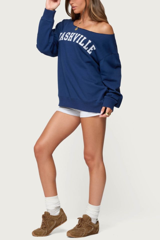 Edikted Nashville Oversized Wide Neck Sweatshirt #1