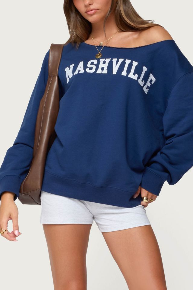 Edikted Nashville Oversized Wide Neck Sweatshirt #3