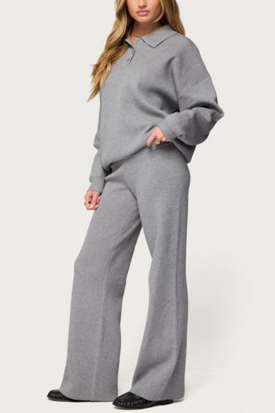 Edikted Lorie Oversized Knit Polo Sweater