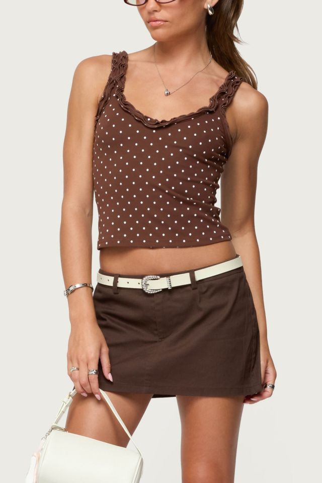Edikted Pippin Ruffle Polka Dot Tank Top #3