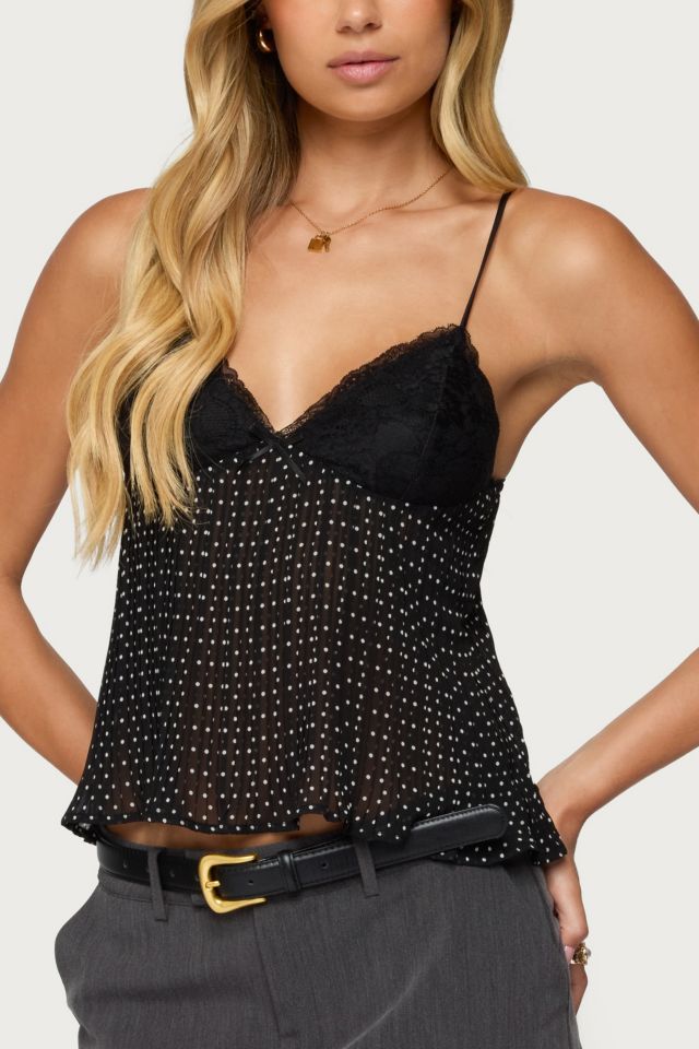 Edikted Rhian Lacey Pleated Babydoll Top #2