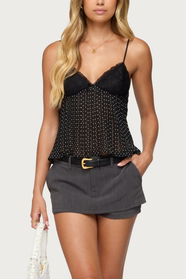Edikted Rhian Lacey Pleated Babydoll Top #3