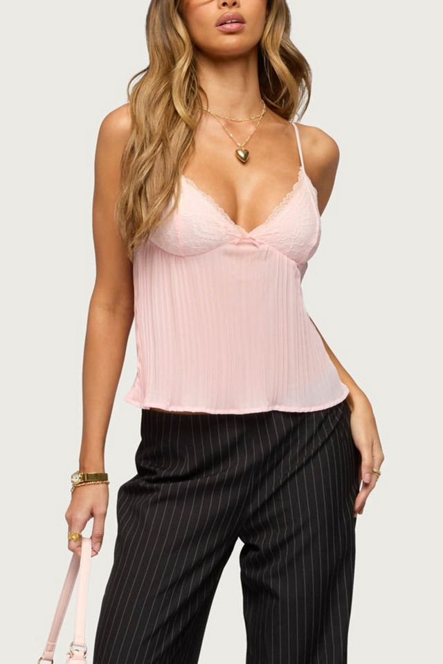 Edikted Rhian Lacey Pleated Babydoll Top #3