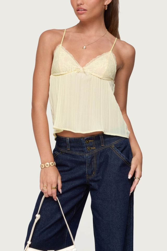 Edikted Rhian Lacey Pleated Babydoll Top #3