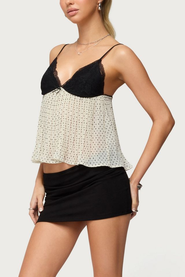 Edikted Rhian Lacey Pleated Babydoll Top #3