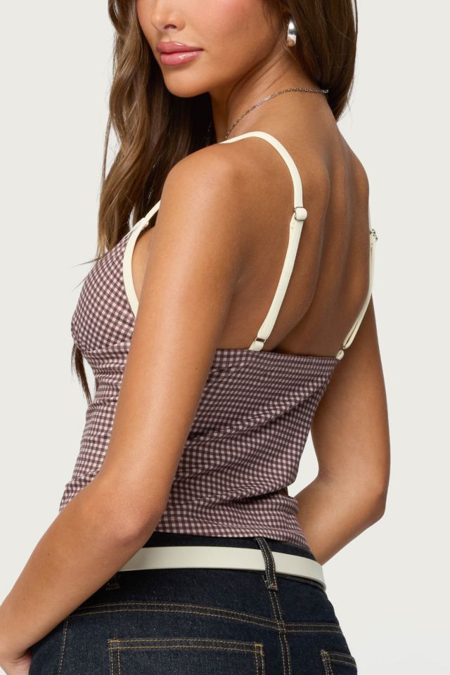 Edikted Bettie Contrast Gingham Tank Top #4