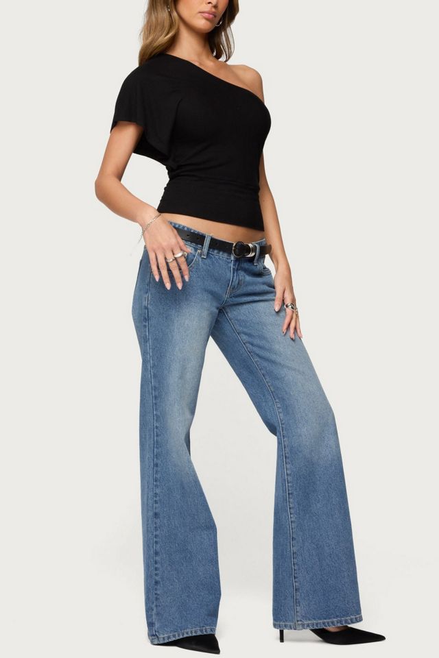 Edikted Asymmetric Striped One Shoulder Top #1
