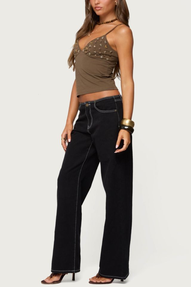 Edikted Nora Buttons V Neck Tank Top #1