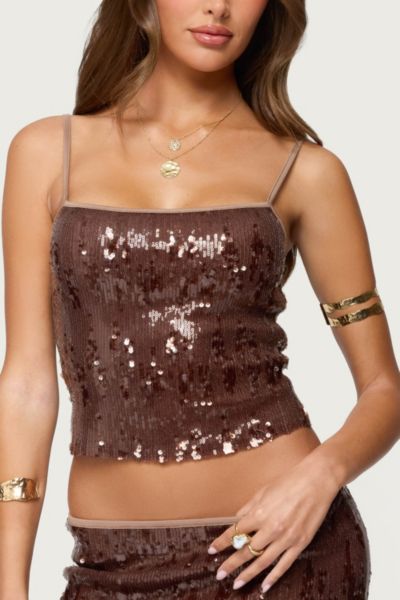 Edikted Kaylee Sequin Tank Top