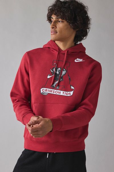 Fanatics Alabama Crimson Tide Team Logo Graphic Nike Legacy Club Fleece Hoodie Sweatshirt