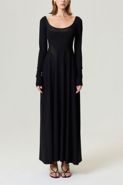 Nocturne Sheer Detail Maxi Dress