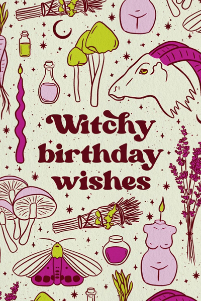 Boss Dotty Witchy Birthday Greeting Card