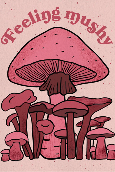 Boss Dotty Mushroom Love Greeting Card