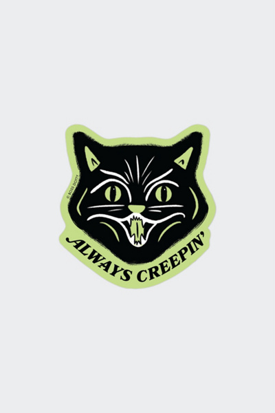 Boss Dotty Glow-In-The-Dark Cat Sticker in Green at Urban Outfitters