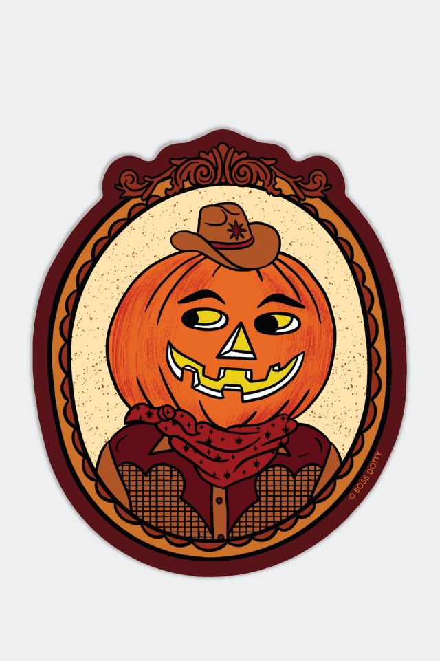 Boss Dotty Cowboy Jack-O-Lantern Sticker #1