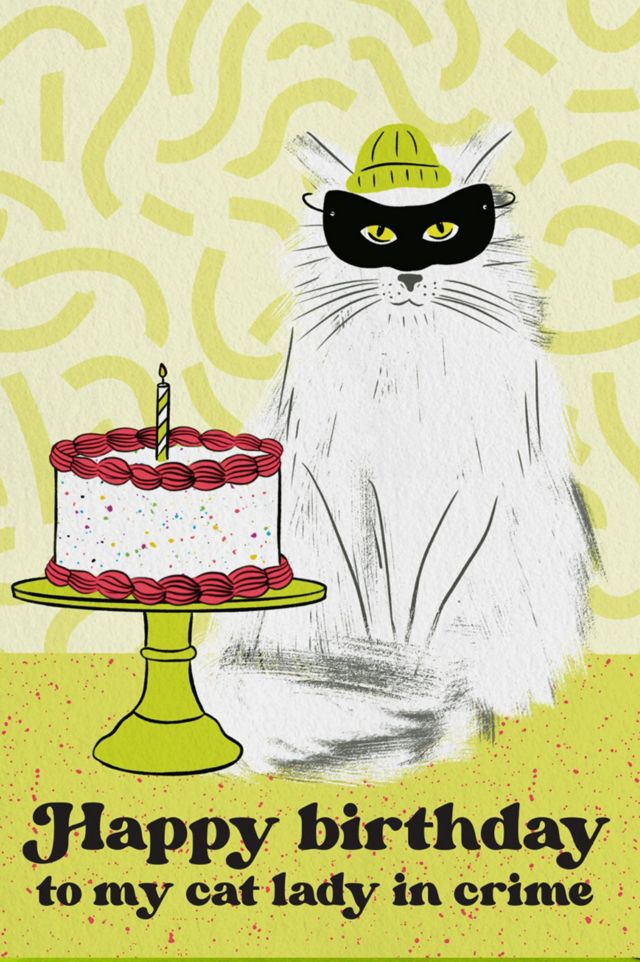 Boss Dotty Cat Lady Birthday Greeting Card #1
