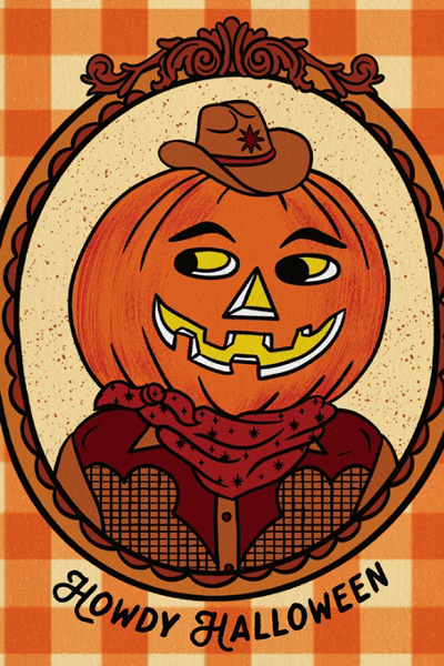 Boss Dotty Howdy Halloween Greeting Card
