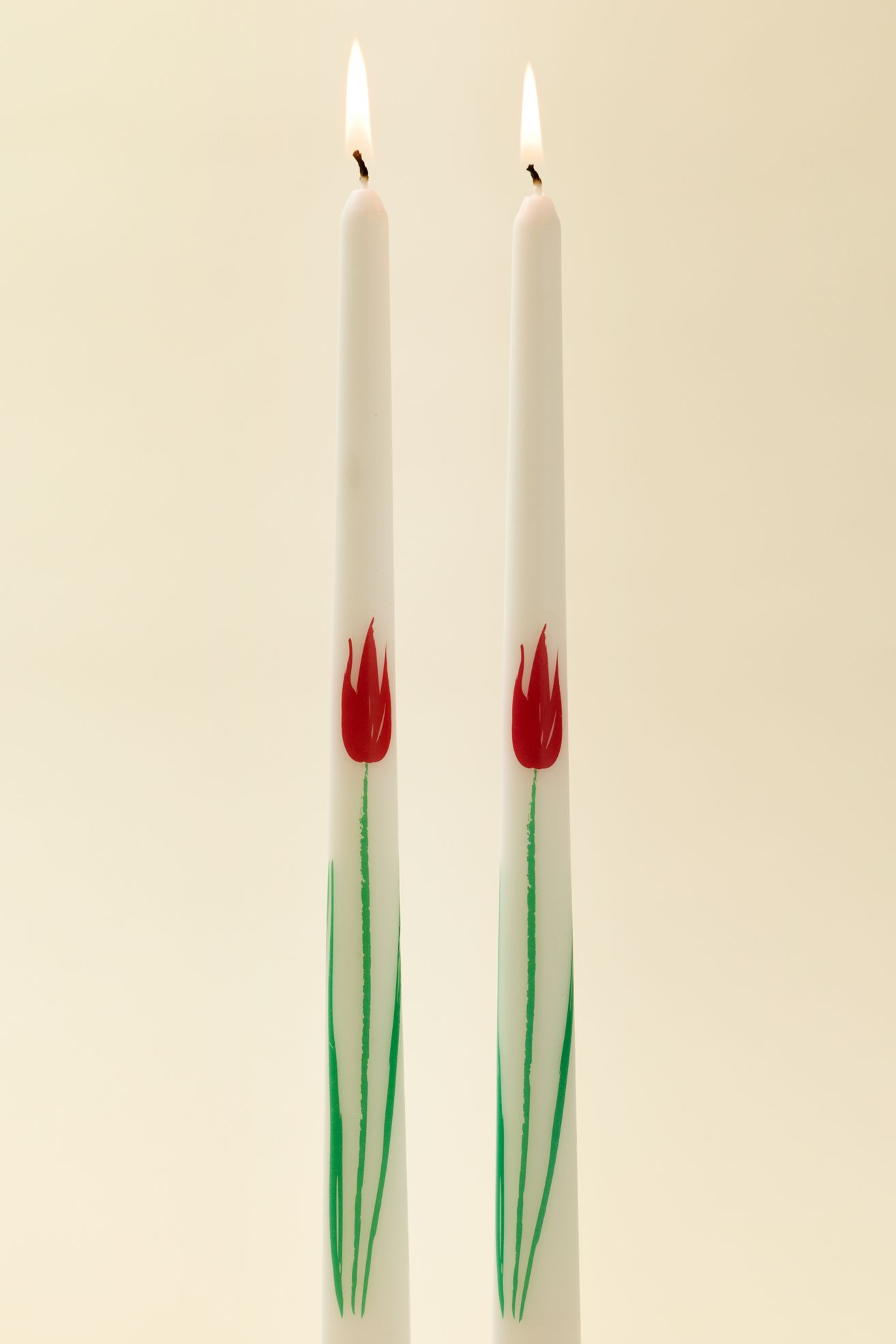 Wax Sealed Rose Taper Candle Set - Red, ONE SIZE