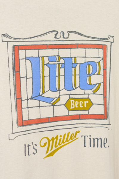 Junk Food Miller Lite Stain Glass Flea Market Tee
