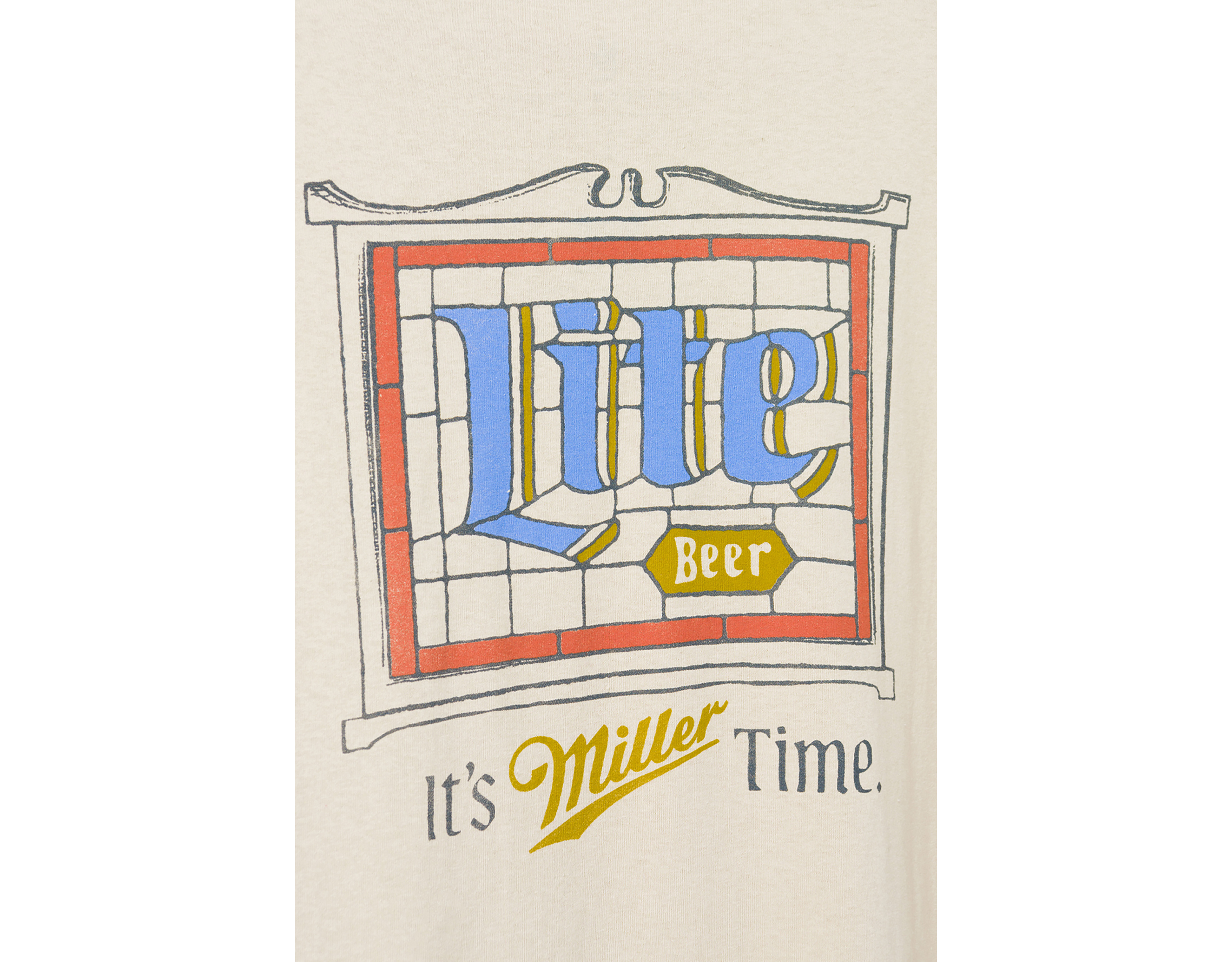 Junk Food Miller Lite Stain Glass Flea Market Tee