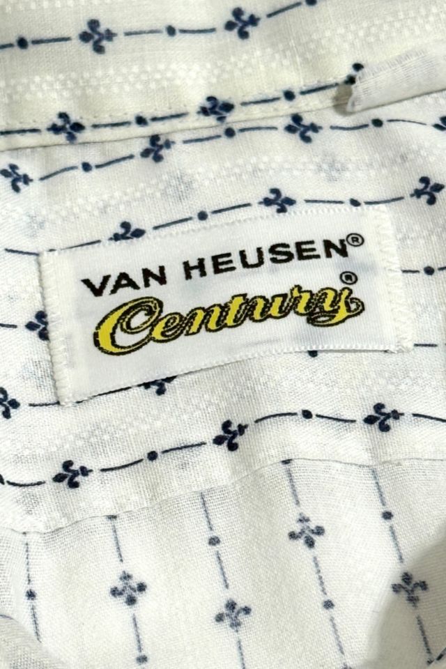 Vintage 1970's Van Huesen Century Fleur Stripe Print Shirt #1