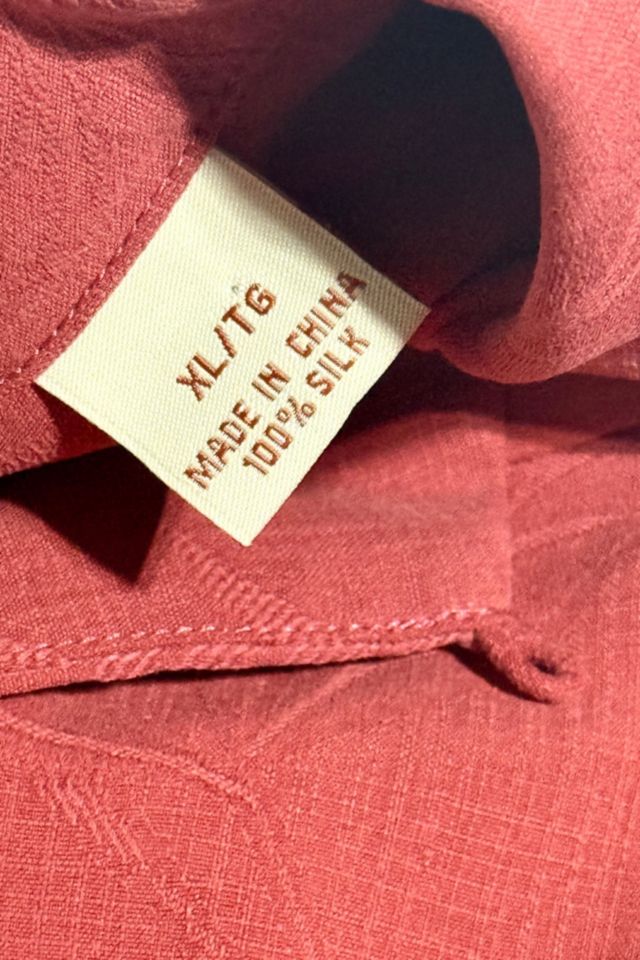 Vintage 1990's Tommy Bahama Silk Woven Loop Collar Lounge Shirt #3