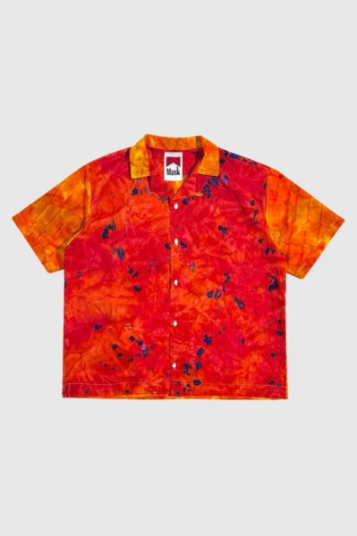 Vintage 1970's Tie Dye  Loop Collar Shirt