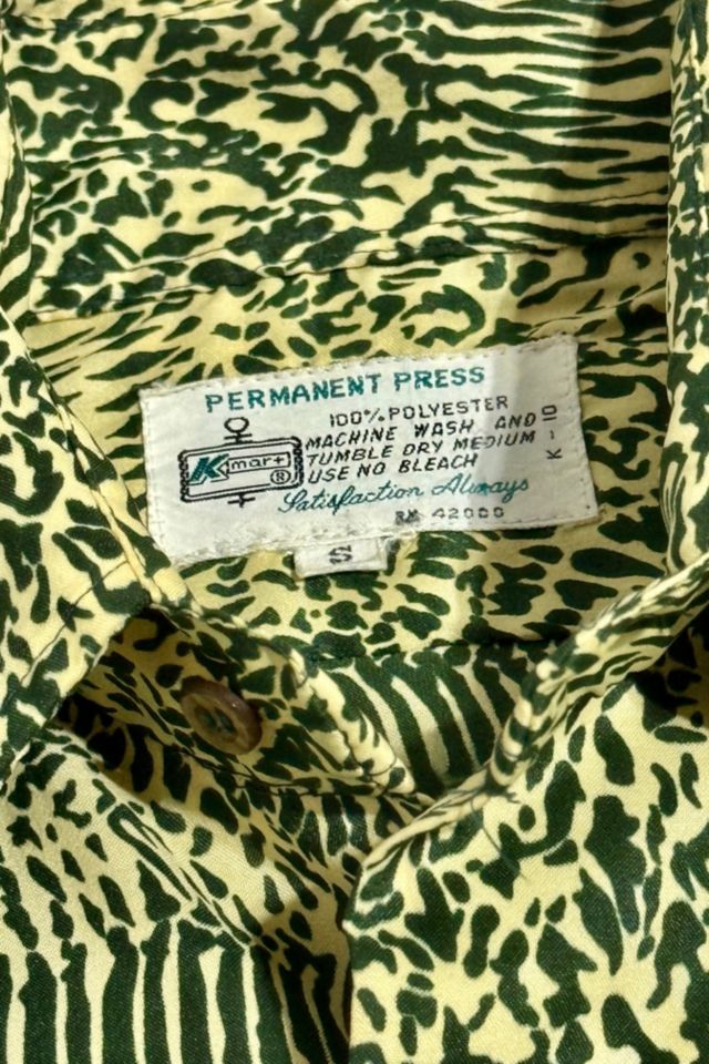 Vintage 1970's Kmart Animal Print Disco Shirt #1