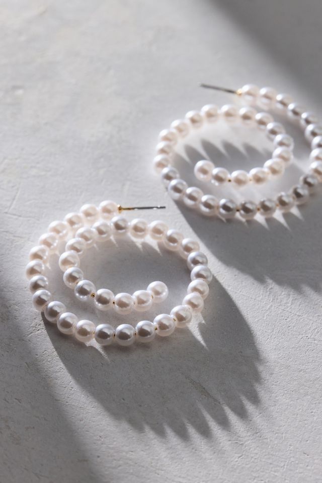 Bordeaux Pearl Swirl Hoop Earring #1