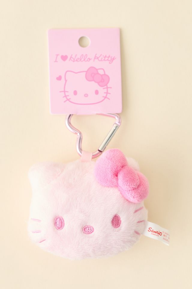 Sanrio Japan Originals Hello Kitty Face Mascot Pink Plushie Keychain #1