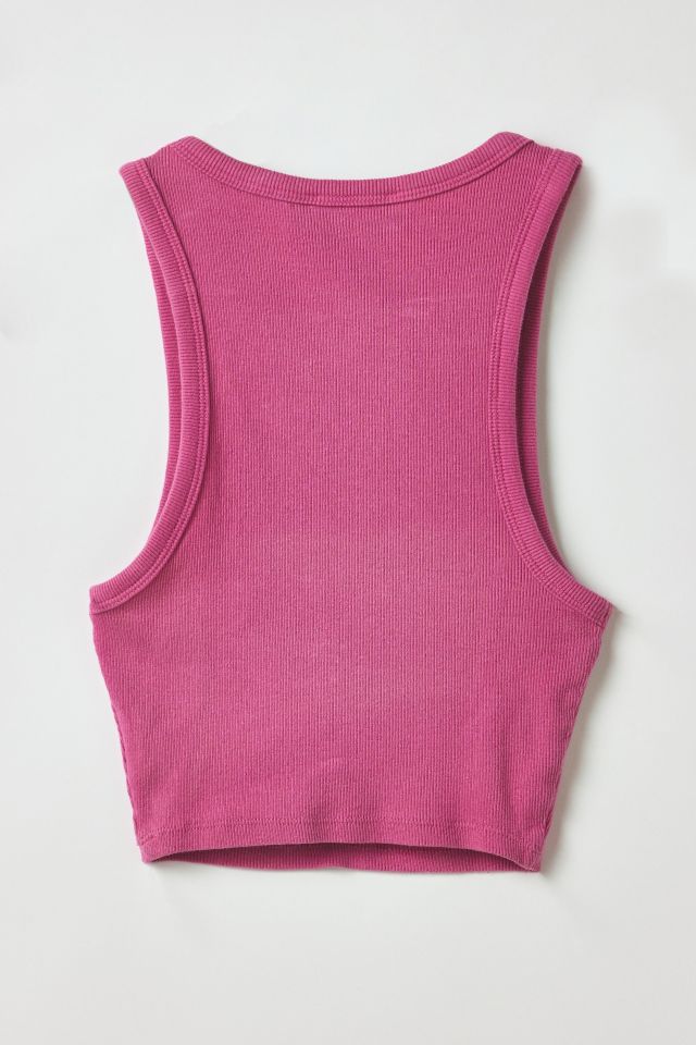 Vintage By RSTY Pink Pierced Grommet Cropped Tank Top #1