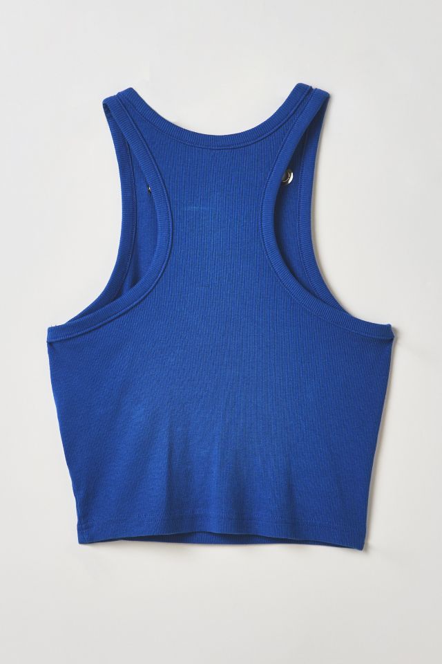 Vintage By RSTY Blue Pierced Grommet Studded Cropped Tank Top #1