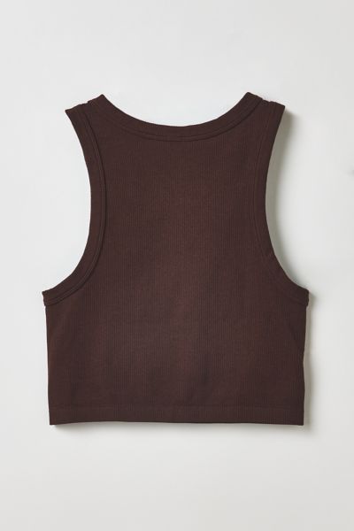 Vintage By RSTY Brown Pierced Grommet Cropped Tank Top