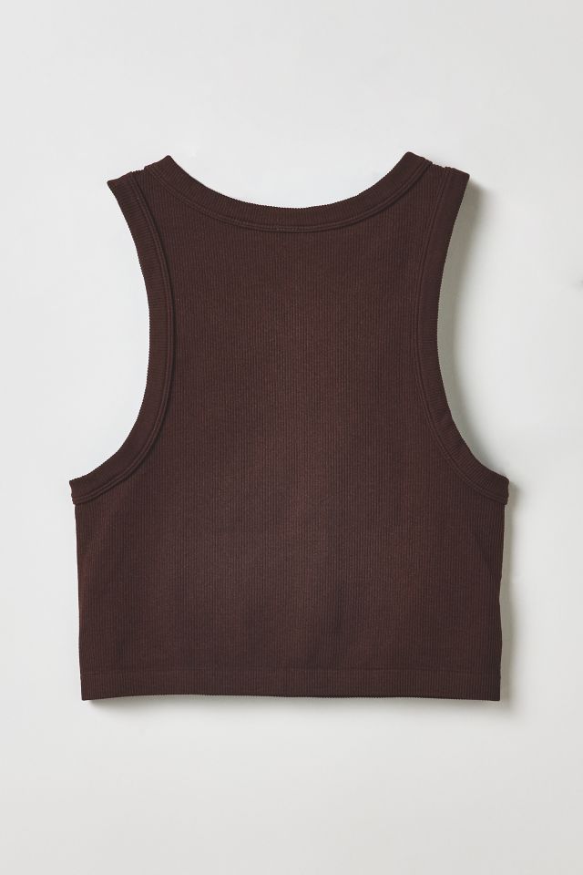 Vintage By RSTY Brown Pierced Grommet Cropped Tank Top #1