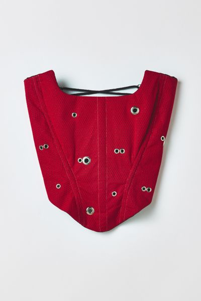 Vintage By RSTY Red Mesh Grommet Corset Top