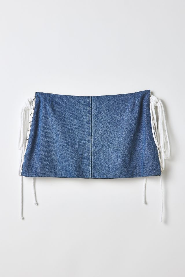 Vintage By RSTY Lace-Up Denim Mini Skirt #1