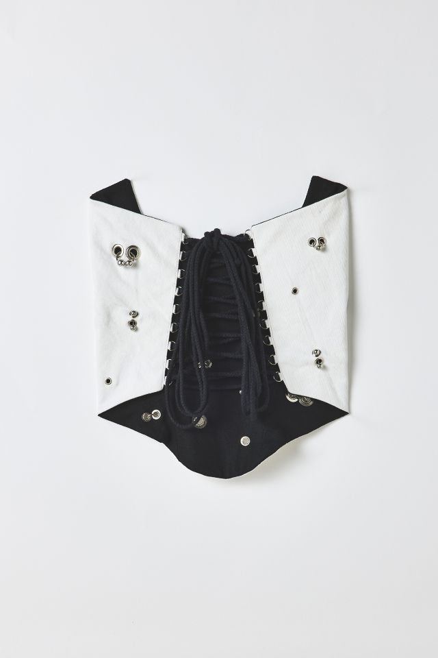 Vintage By RSTY White Grommet Studded Corset Top #1
